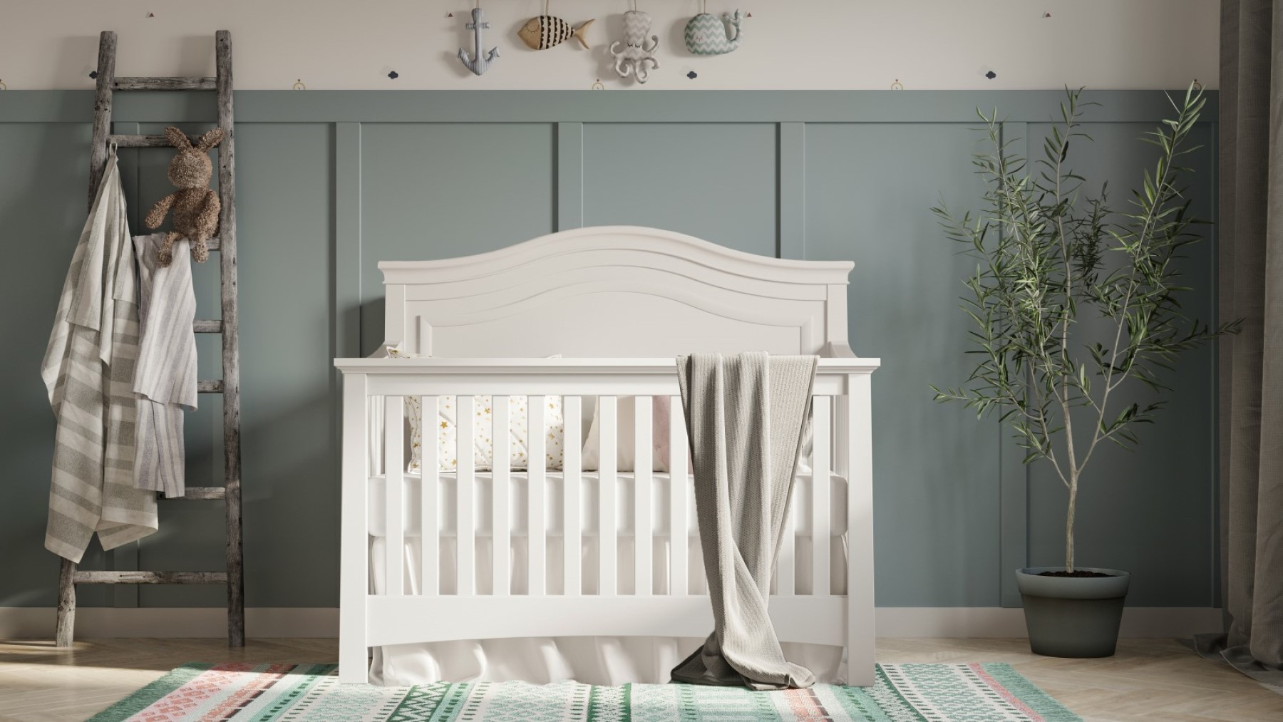 Jackson Convertible Crib | Solid Wood 5 in 1 Design | Greenguard